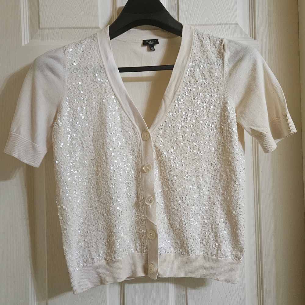 Talbots Cream Knit Cardigan